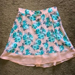 xhilaration pink floral skirt